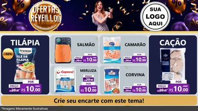 Modelo de TV para TV Horizontal com o tema Ofertas de Réveillon para Peixaria