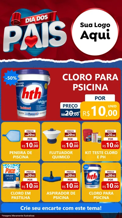 Modelo de Rede Social para Stories com o tema Dia dos Pais para Produtos para Piscina