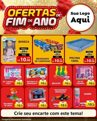 Modelo de Rede Social para Feed Instagram com o tema Ofertas de Fim de Ano para Brinquedos