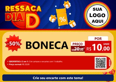 Modelo de Cartaz para Cartaz A4 Horizontal com o tema Ressaca Dia D para Brinquedos