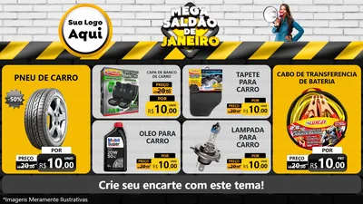 Modelo de TV para TV Horizontal com o tema Mega Saldão de Janeiro para Auto peças