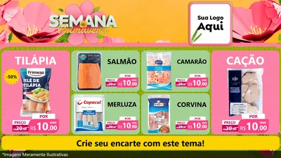 Modelo de TV para TV Horizontal com o tema Semana da Primavera para Peixaria