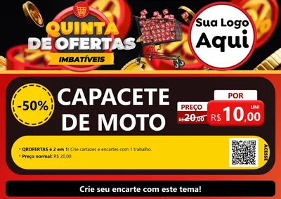Modelo de Cartaz para Cartaz A4 Horizontal com o tema Quinta de Ofertas Imbatíveis para Moto peças