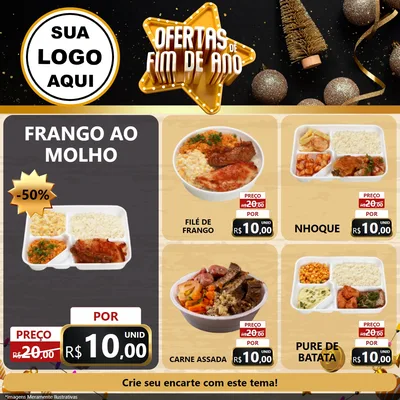 Modelo de Rede Social para Feed Facebook com o tema Ofertas de Fim de Ano para Restaurante