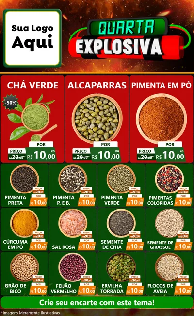 Modelo de Encarte para Encarte Grande com o tema Quarta Explosiva para Produtos Naturais