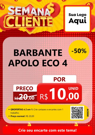 Modelo de Cartaz para Cartaz A4 Vertical com o tema Semana do Cliente para Armarinho e Aviamentos