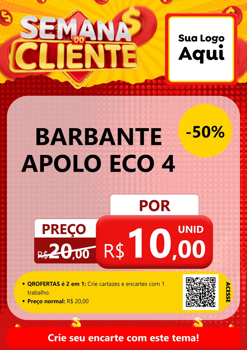 Modelo de Cartaz para Cartaz A4 Vertical com o tema Semana do Cliente para Armarinho e Aviamentos