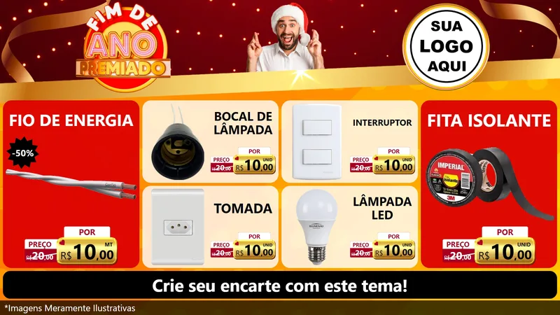 Modelo de TV para TV Horizontal com o tema Fim de Ano Premiado para Materiais Elétricos
