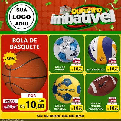 Modelo de Rede Social para Feed Facebook com o tema Outubro Imbatível para Artigos Esportivos
