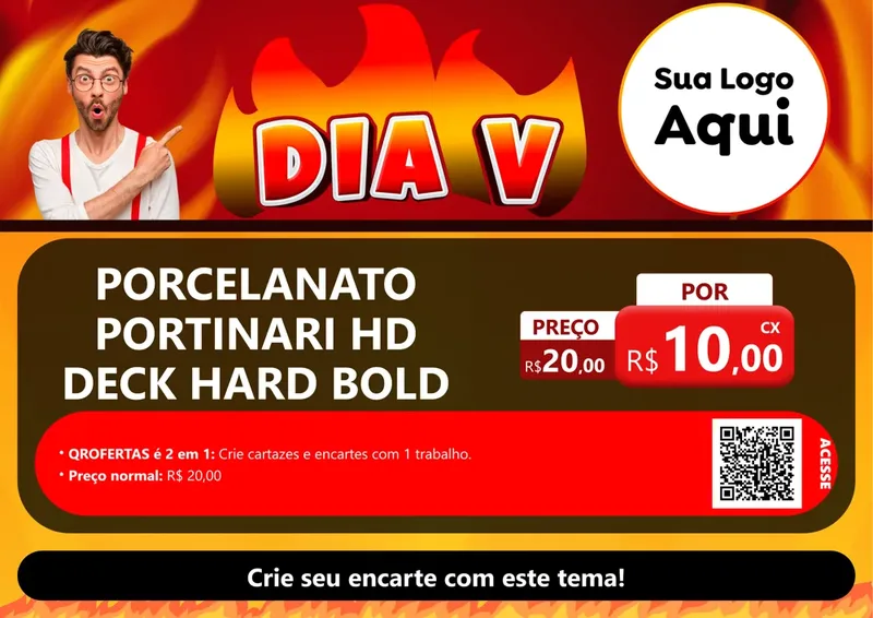 Modelo de Cartaz para Cartaz A4 Horizontal com o tema Dia V para Pisos e revestimentos