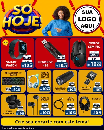 Modelo de Rede Social para Feed Instagram com o tema Só Hoje! para Informática
