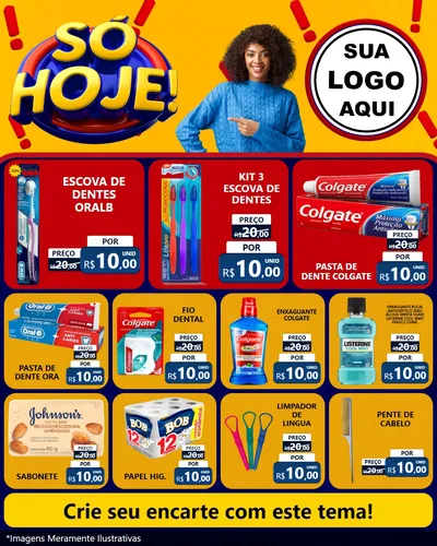 Modelo de Rede Social para Feed Instagram com o tema Só Hoje! para Higiene Pessoal