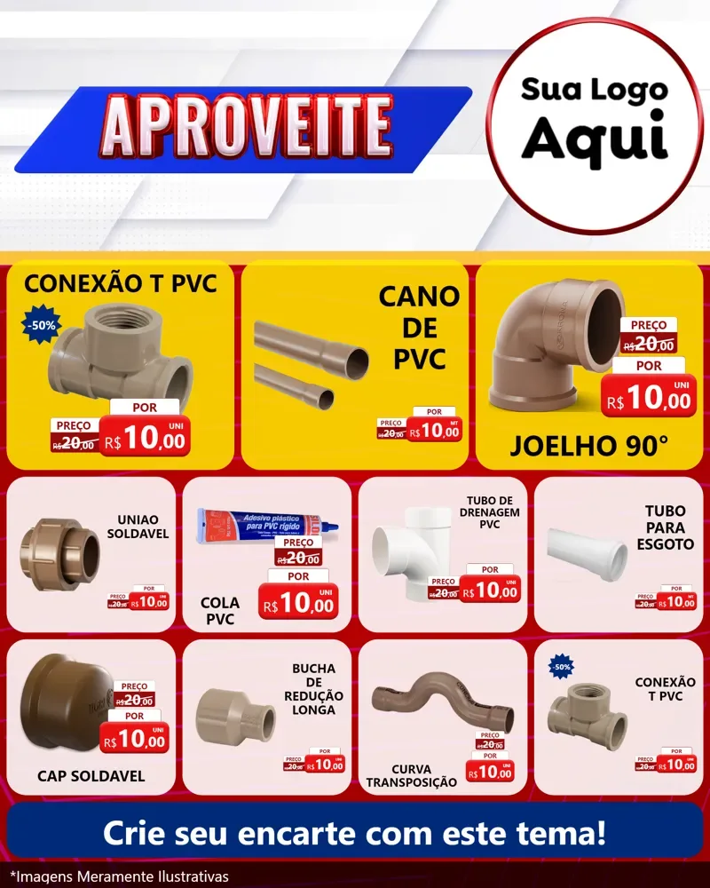 Modelo de Rede Social para Feed Instagram com o tema Aproveite para Tubos e conexões