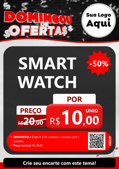 Modelo de Cartaz para Cartaz A4 Vertical com o tema Domingou de Ofertas para Informática