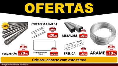 Modelo de TV para TV Horizontal com o tema Ofertas Preto e Vermelho Cartaz para Ferragens