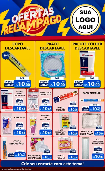 Modelo de Encarte para Encarte Grande com o tema Ofertas Relâmpago para Embalagens