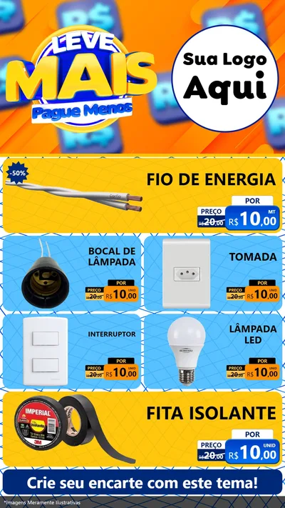 Modelo de TV para TV Vertical com o tema Leve Mais, Pague Menos para Materiais Elétricos