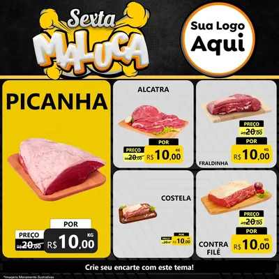 Modelo de Rede Social para Feed Facebook com o tema Sexta Maluca para Açougue