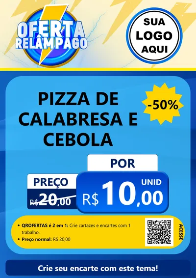 Modelo de Cartaz para Cartaz A4 Vertical com o tema Oferta Relâmpago para Pizzaria