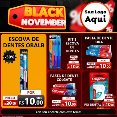 Modelo de Rede Social para Feed Facebook com o tema Black November para Higiene Pessoal