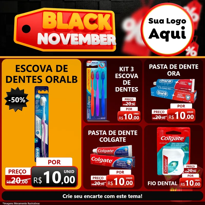 Modelo de Rede Social para Feed Facebook com o tema Black November para Higiene Pessoal