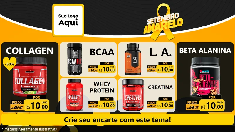 Modelo de TV para TV Horizontal com o tema Setembro Amarelo para Suplementos alimentares