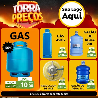 Modelo de Rede Social para Feed Facebook com o tema Torra Preços para Água e gás