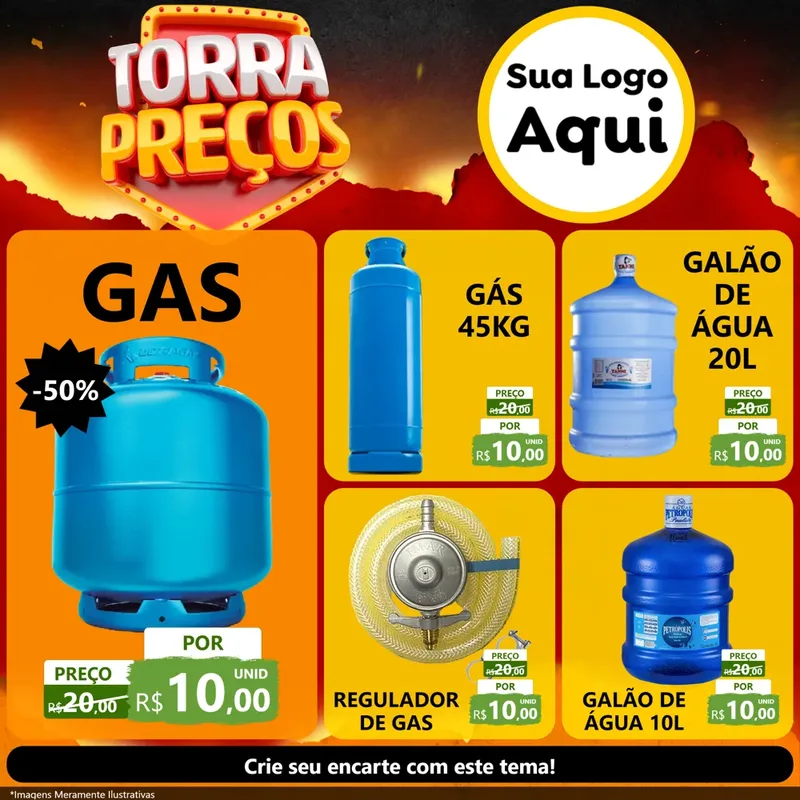 Modelo de Rede Social para Feed Facebook com o tema Torra Preços para Água e gás