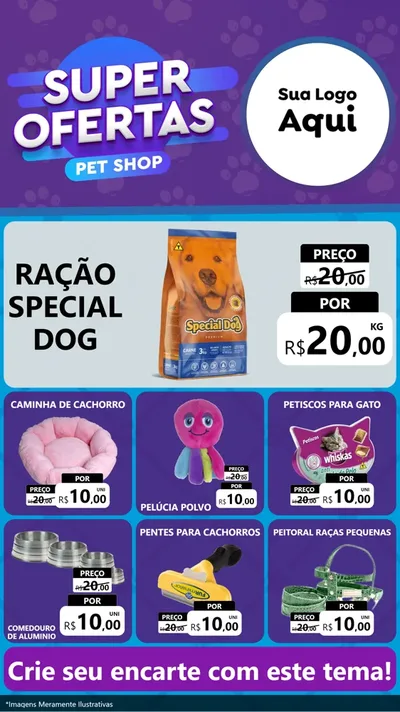 Modelo de Rede Social para Stories com o tema Super Ofertas Pet Shop para Pet Shop
