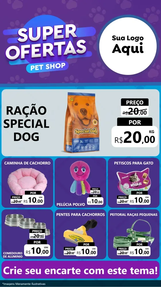 Modelo de Rede Social para Stories com o tema Super Ofertas Pet Shop para Pet Shop