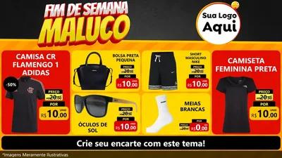 Modelo de TV para TV Horizontal com o tema Final de Semana Maluco para Roupas e acessórios