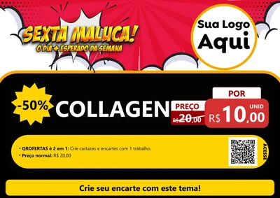 Modelo de Cartaz para Cartaz A4 Horizontal com o tema Sexta Maluca! para Suplementos alimentares
