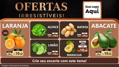 Modelo de TV para TV Horizontal com o tema Ofertas Irresistíveis! para Hortifrúti