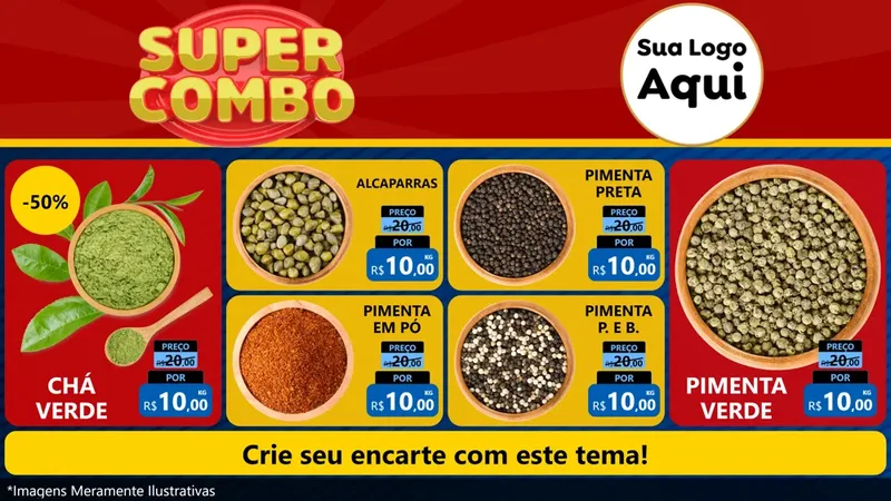 Modelo de TV para TV Horizontal com o tema Super Combo para Produtos Naturais