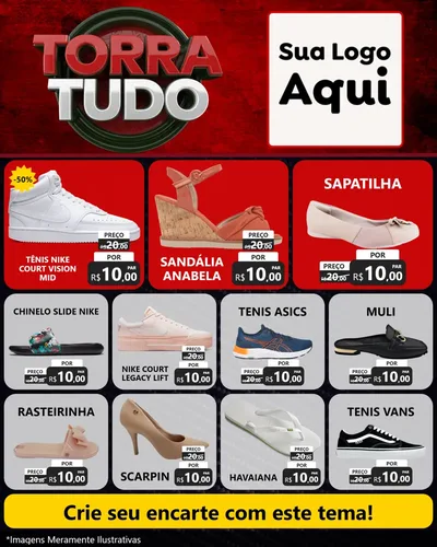 Modelo de Rede Social para Feed Instagram com o tema Torra Tudo para Calçados