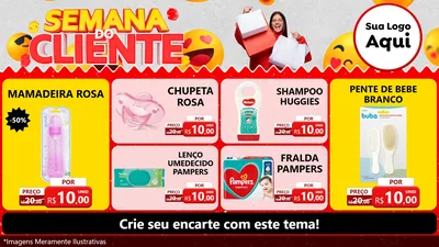 Modelo de TV para TV Horizontal com o tema Semana do Cliente para Bebês