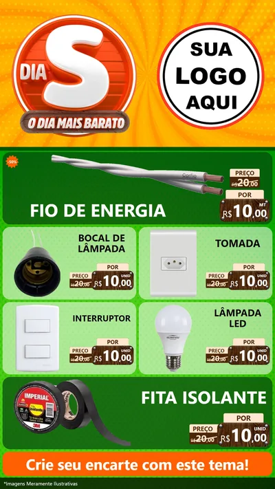 Modelo de TV para TV Vertical com o tema Dia S - O Dia Mais Barato para Materiais Elétricos