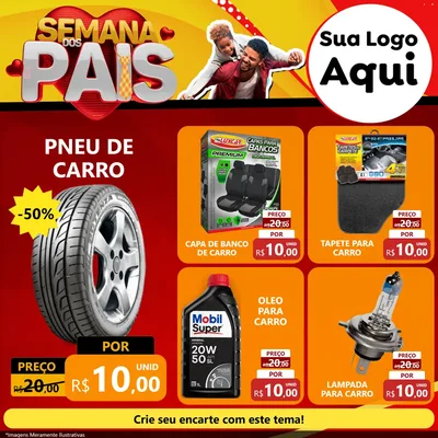 Modelo de Rede Social para Feed Facebook com o tema Semana Dos Pais para Auto peças