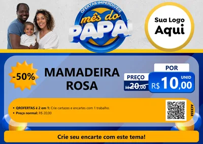 Modelo de Cartaz para Cartaz A4 Horizontal com o tema Ofertas Imperdíveis Mês Do Papai para Bebês