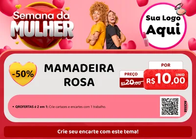Modelo de Cartaz para Cartaz A4 Horizontal com o tema Semana da Mulher para Bebês
