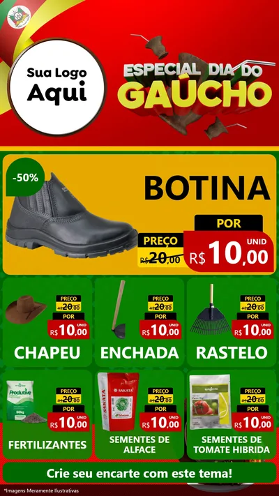 Modelo de Rede Social para Stories com o tema Especial Dia do Gaúcho para Agropecuária