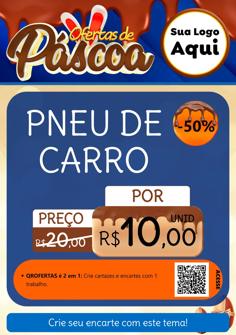 Modelo de Cartaz para Cartaz A4 Vertical com o tema Ofertas de Páscoa para Auto peças