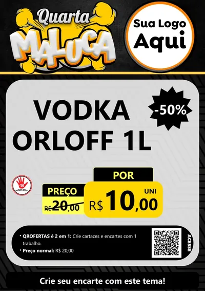 Modelo de Cartaz para Cartaz A4 Vertical com o tema Quarta Maluca para Distribuidora de bebidas