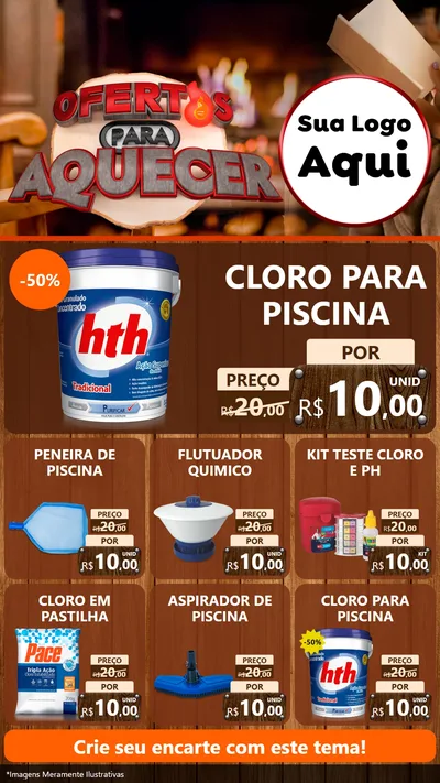 Modelo de Rede Social para Stories com o tema Ofertas Para Aquecer para Produtos para Piscina