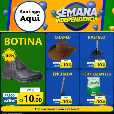 Modelo de Rede Social para Feed Facebook com o tema Semana da Independência para Agropecuária