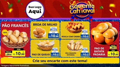 Modelo de TV para TV Horizontal com o tema Esquenta de Carnaval para Padaria