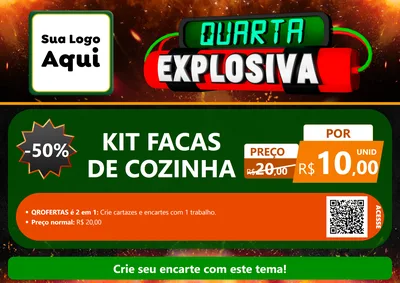 Modelo de Cartaz para Cartaz A4 Horizontal com o tema Quarta Explosiva para Utilidades Domésticas