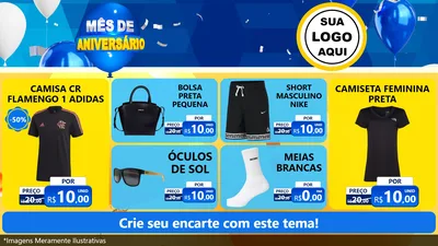 Modelo de TV para TV Horizontal com o tema Mês de Aniversário para Roupas e acessórios