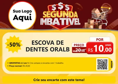 Modelo de Cartaz para Cartaz A4 Horizontal com o tema Segunda Imbatível para Higiene Pessoal