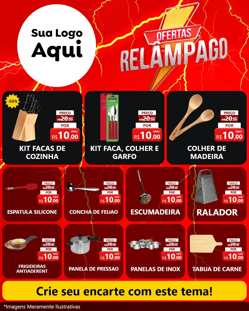 Modelo de Rede Social para Feed Instagram com o tema Ofertas Relâmpago para Utilidades Domésticas